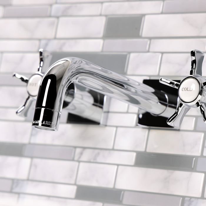 Kingston Sona KS6121NX - Hamilton Double-Handle 3-Hole Wall Mount Bathroom Faucet, Polished Chrome