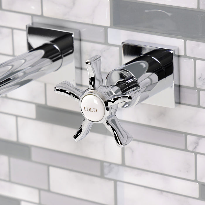 Kingston Sona KS6121NX - Hamilton Double-Handle 3-Hole Wall Mount Bathroom Faucet, Polished Chrome