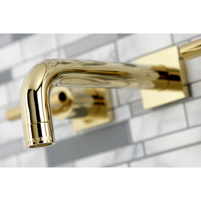 Kingston Sona KS6122CML - Manhattan Double-Handle 3-Hole Wall Mount Bathroom Faucet, Polished Brass