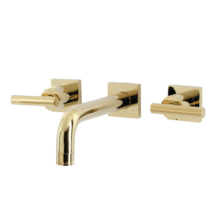 Kingston Sona KS6122CML - Manhattan Double-Handle 3-Hole Wall Mount Bathroom Faucet, Polished Brass