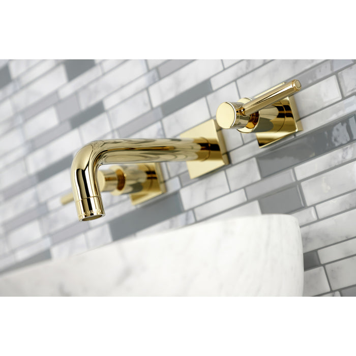 Kingston Sona KS6122DL - Concord Double-Handle 3-Hole Wall Mount Bathroom Faucet, Polished Brass