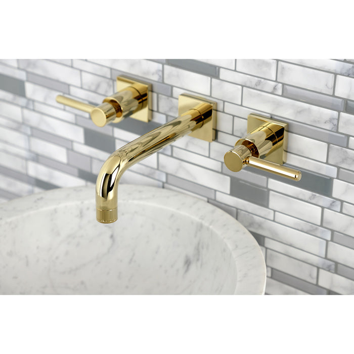 Kingston Sona KS6122DL - Concord Double-Handle 3-Hole Wall Mount Bathroom Faucet, Polished Brass