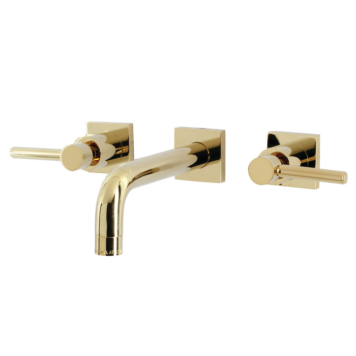 Kingston Sona KS6122DL - Concord Double-Handle 3-Hole Wall Mount Bathroom Faucet, Polished Brass