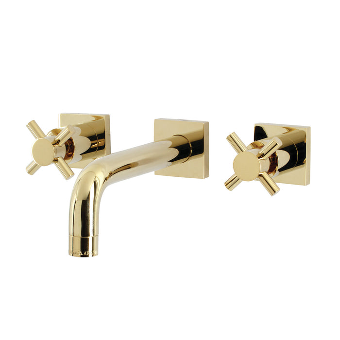 Kingston Sona KS6122DX - Concord Double-Handle 3-Hole Wall Mount Bathroom Faucet, Polished Brass