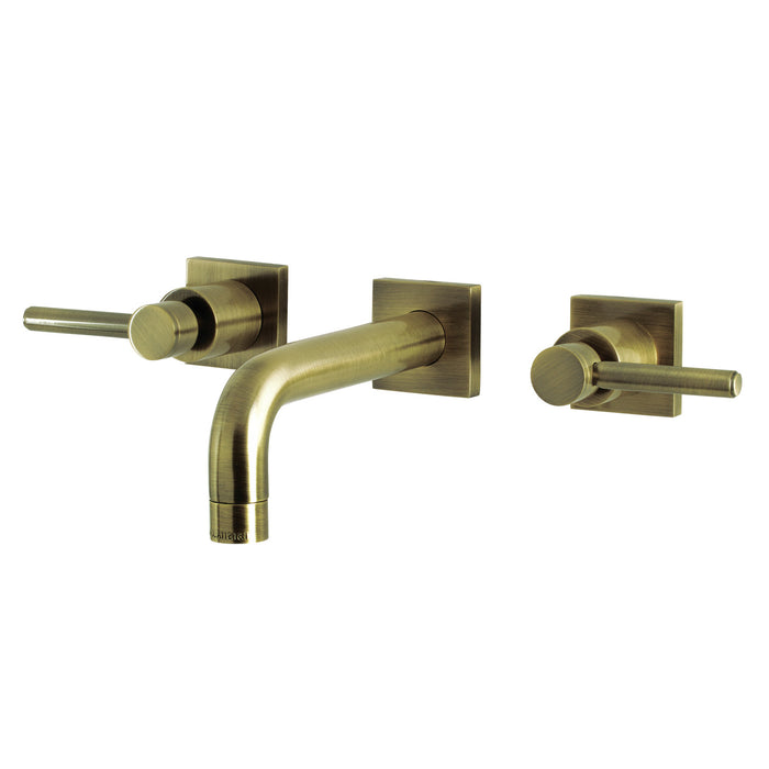 Kingston Sona KS6123DL - Concord Double-Handle 3-Hole Wall Mount Bathroom Faucet, Antique Brass
