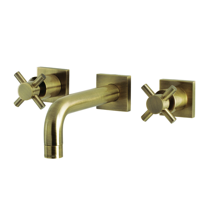 Kingston Sona KS6123DX - Concord Double-Handle 3-Hole Wall Mount Bathroom Faucet, Antique Brass