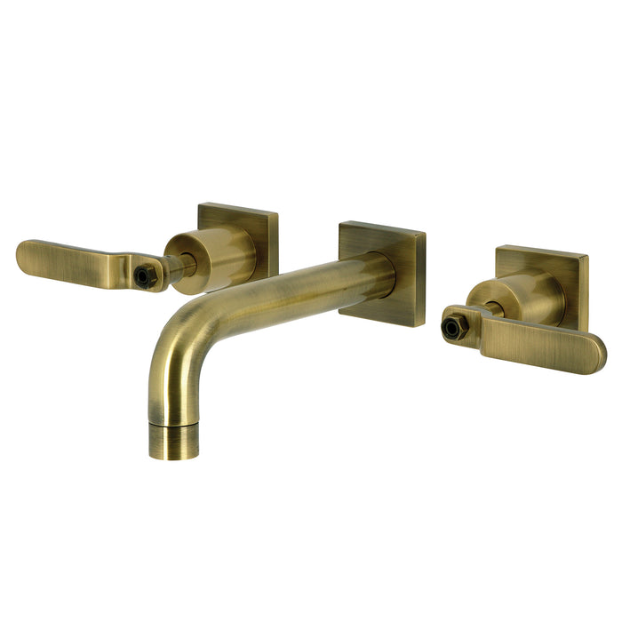 Kingston Sona KS6123KL - Whitaker Double-Handle 3-Hole Wall Mount Bathroom Faucet, Antique Brass