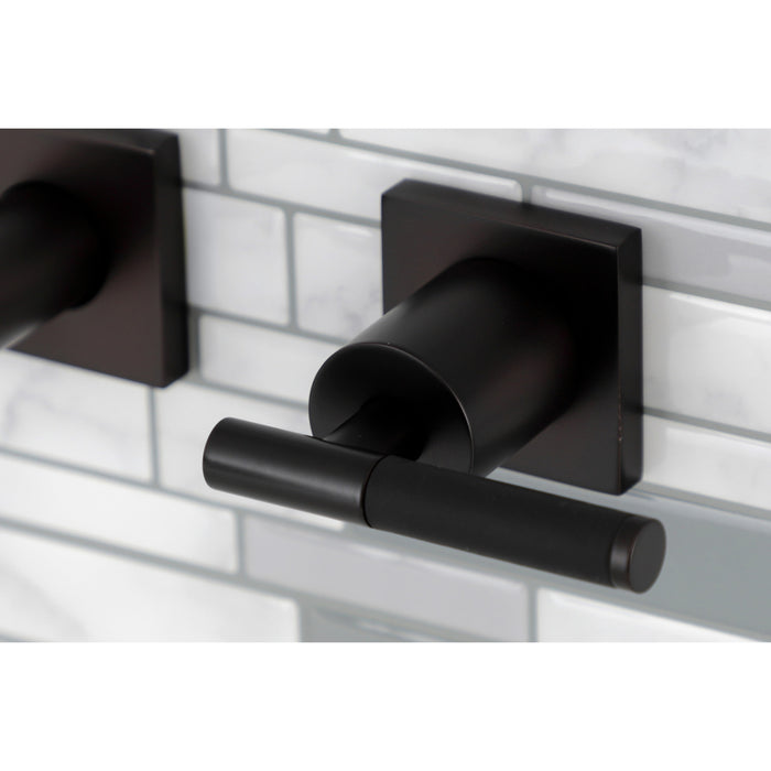 Kingston Sona KS6125CKL - Kaiser Double-Handle 3-Hole Wall Mount Bathroom Faucet, Oil Rubbed Bronze