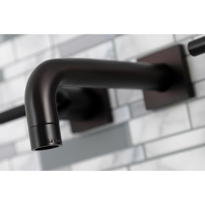 Kingston Sona KS6125CKL - Kaiser Double-Handle 3-Hole Wall Mount Bathroom Faucet, Oil Rubbed Bronze