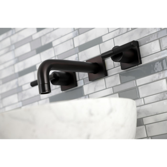 Kingston Sona KS6125CKL - Kaiser Double-Handle 3-Hole Wall Mount Bathroom Faucet, Oil Rubbed Bronze