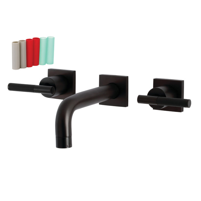 Kingston Sona KS6125CKL - Kaiser Double-Handle 3-Hole Wall Mount Bathroom Faucet, Oil Rubbed Bronze