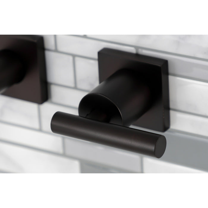 Kingston Sona KS6125CML - Manhattan Double-Handle 3-Hole Wall Mount Bathroom Faucet, Oil Rubbed Bronze