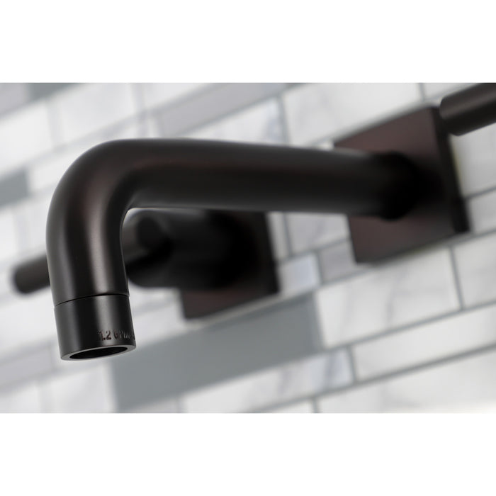 Kingston Sona KS6125CML - Manhattan Double-Handle 3-Hole Wall Mount Bathroom Faucet, Oil Rubbed Bronze