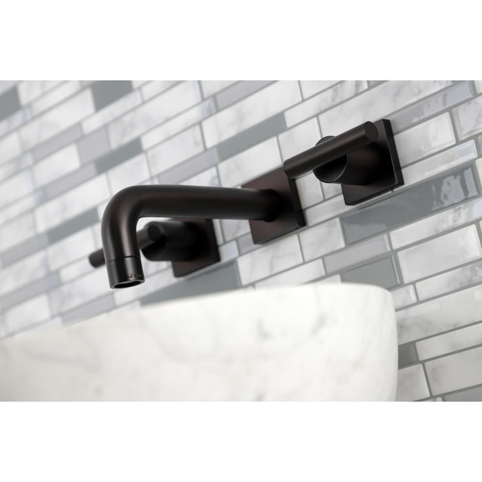 Kingston Sona KS6125CML - Manhattan Double-Handle 3-Hole Wall Mount Bathroom Faucet, Oil Rubbed Bronze