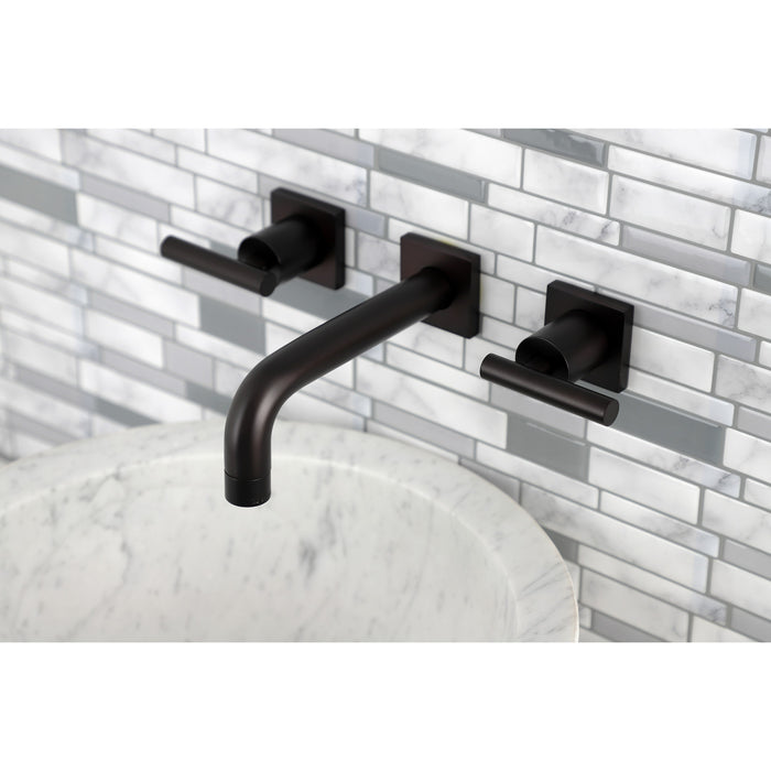 Kingston Sona KS6125CML - Manhattan Double-Handle 3-Hole Wall Mount Bathroom Faucet, Oil Rubbed Bronze