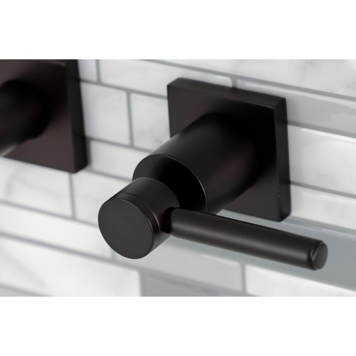 Kingston Sona KS6125DL - Concord Double-Handle 3-Hole Wall Mount Bathroom Faucet, Oil Rubbed Bronze