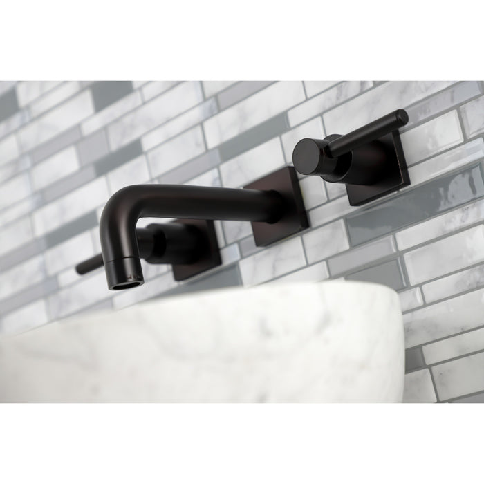 Kingston Sona KS6125DL - Concord Double-Handle 3-Hole Wall Mount Bathroom Faucet, Oil Rubbed Bronze