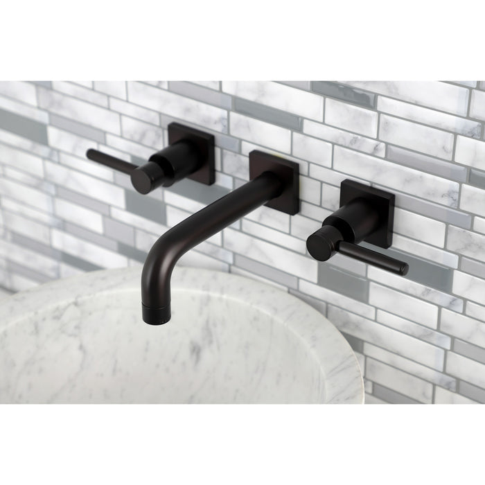 Kingston Sona KS6125DL - Concord Double-Handle 3-Hole Wall Mount Bathroom Faucet, Oil Rubbed Bronze