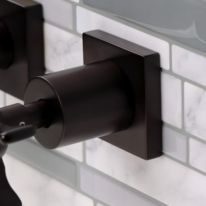Kingston Sona KS6125NX - Hamilton Double-Handle 3-Hole Wall Mount Bathroom Faucet, Oil Rubbed Bronze