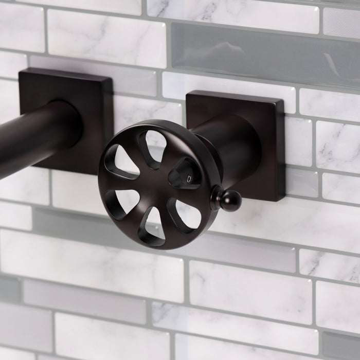 Kingston Sona KS6125RX - Belknap Double-Handle 3-Hole Wall Mount Bathroom Faucet, Oil Rubbed Bronze