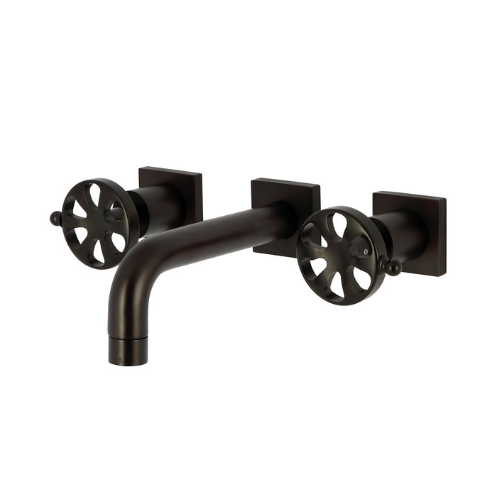 Kingston Sona KS6125RX - Belknap Double-Handle 3-Hole Wall Mount Bathroom Faucet, Oil Rubbed Bronze