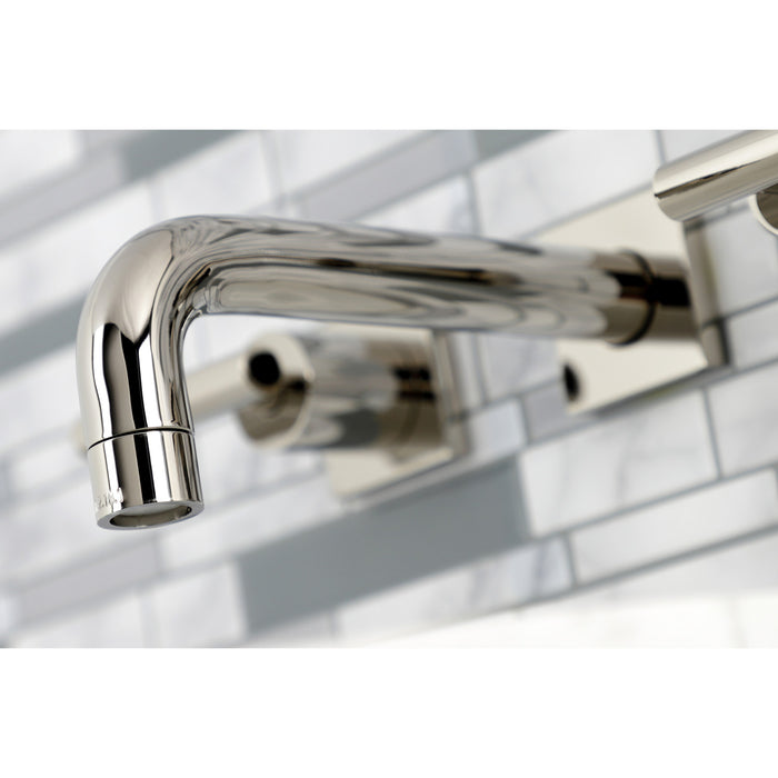 Kingston Sona KS6126CML - Manhattan Double-Handle 3-Hole Wall Mount Bathroom Faucet, Polished Nickel