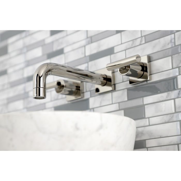 Kingston Sona KS6126CML - Manhattan Double-Handle 3-Hole Wall Mount Bathroom Faucet, Polished Nickel