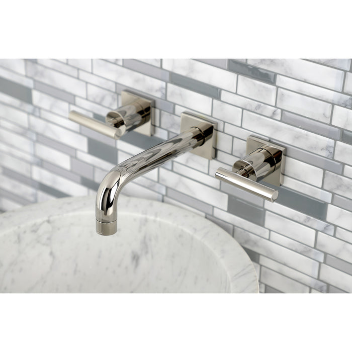 Kingston Sona KS6126CML - Manhattan Double-Handle 3-Hole Wall Mount Bathroom Faucet, Polished Nickel