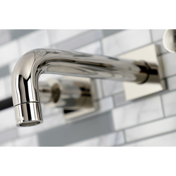 Kingston Sona KS6126DKL - Kaiser Double-Handle 3-Hole Wall Mount Bathroom Faucet, Polished Nickel