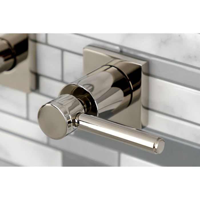 Kingston Sona KS6126DL - Concord Double-Handle 3-Hole Wall Mount Bathroom Faucet, Polished Nickel