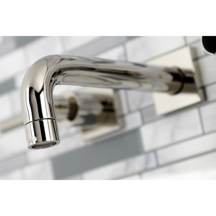 Kingston Sona KS6126DL - Concord Double-Handle 3-Hole Wall Mount Bathroom Faucet, Polished Nickel