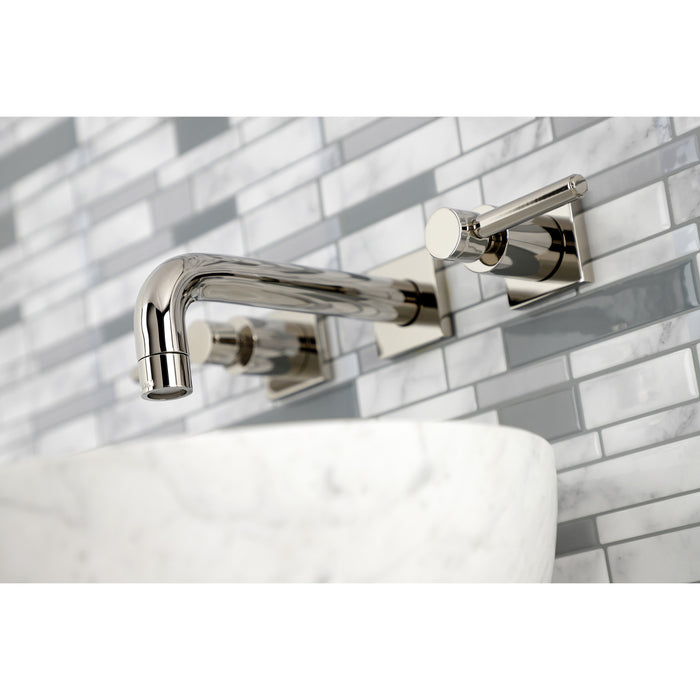 Kingston Sona KS6126DL - Concord Double-Handle 3-Hole Wall Mount Bathroom Faucet, Polished Nickel