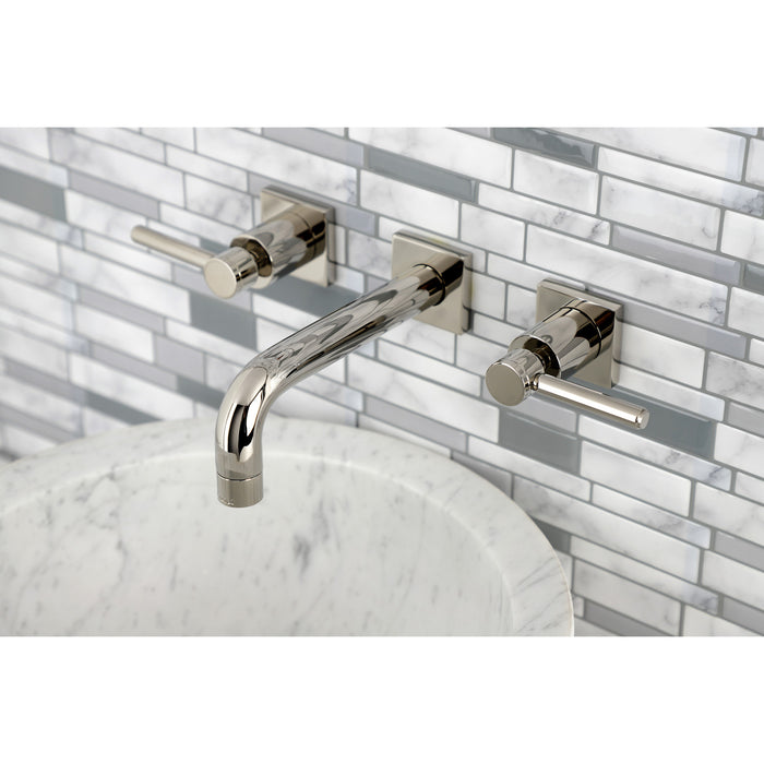 Kingston Sona KS6126DL - Concord Double-Handle 3-Hole Wall Mount Bathroom Faucet, Polished Nickel