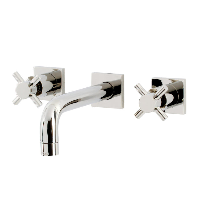 Kingston Sona KS6126DX - Concord Double-Handle 3-Hole Wall Mount Bathroom Faucet, Polished Nickel