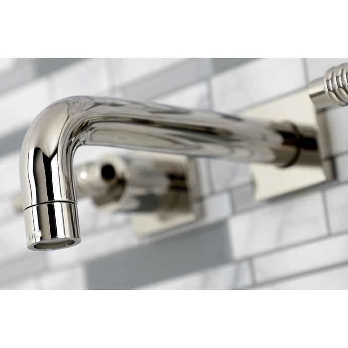Kingston Sona KS6126ML - Milano Double-Handle 3-Hole Wall Mount Bathroom Faucet, Polished Nickel