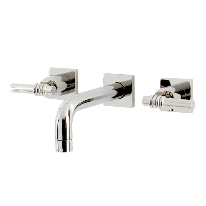 Kingston Sona KS6126ML - Milano Double-Handle 3-Hole Wall Mount Bathroom Faucet, Polished Nickel