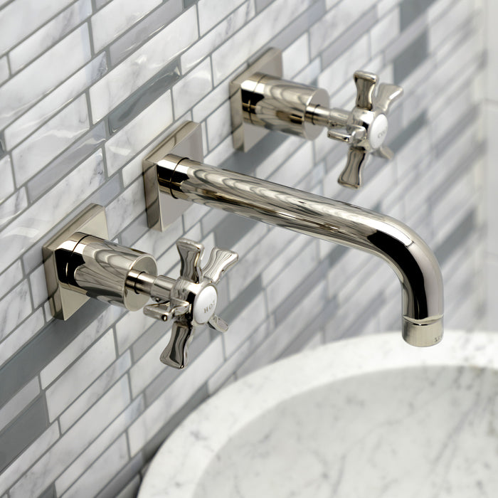 Kingston Sona KS6126NX - Hamilton Double-Handle 3-Hole Wall Mount Bathroom Faucet, Polished Nickel