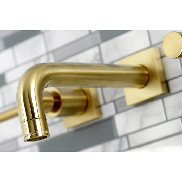 Kingston Sona KS6127DL - Concord Double-Handle 3-Hole Wall Mount Bathroom Faucet, Brushed Brass