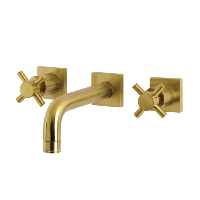 Kingston Sona KS6127DX - Concord Double-Handle 3-Hole Wall Mount Bathroom Faucet, Brushed Brass