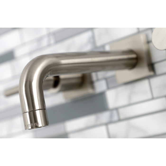 Kingston Sona KS6128DL - Concord Double-Handle 3-Hole Wall Mount Bathroom Faucet, Brushed Nickel
