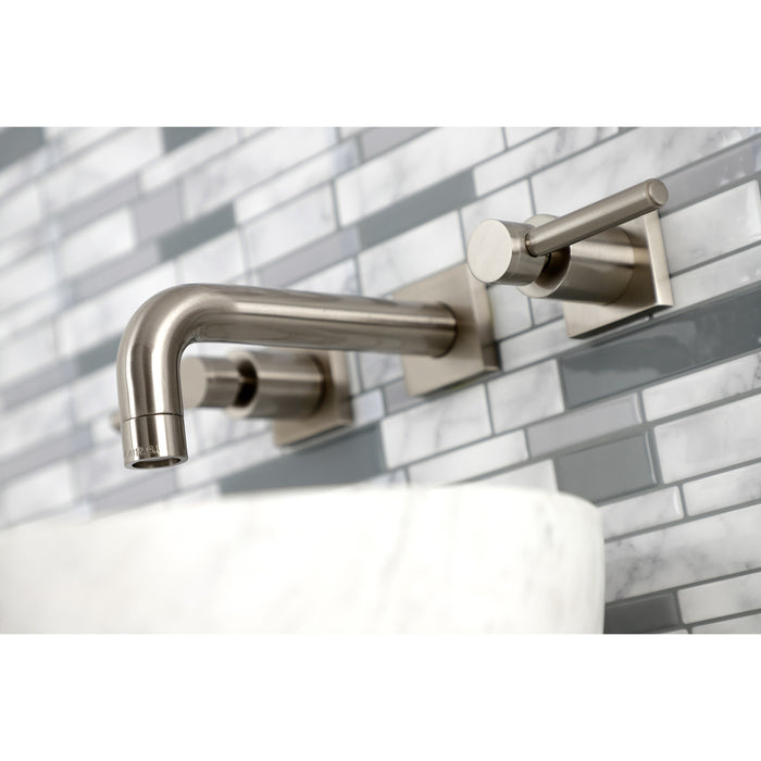 Kingston Sona KS6128DL - Concord Double-Handle 3-Hole Wall Mount Bathroom Faucet, Brushed Nickel