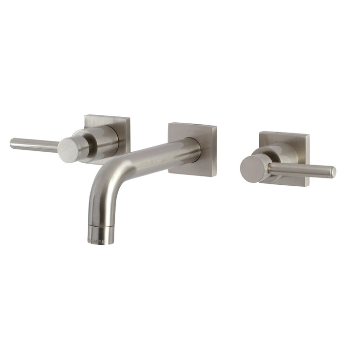 Kingston Sona KS6128DL - Concord Double-Handle 3-Hole Wall Mount Bathroom Faucet, Brushed Nickel