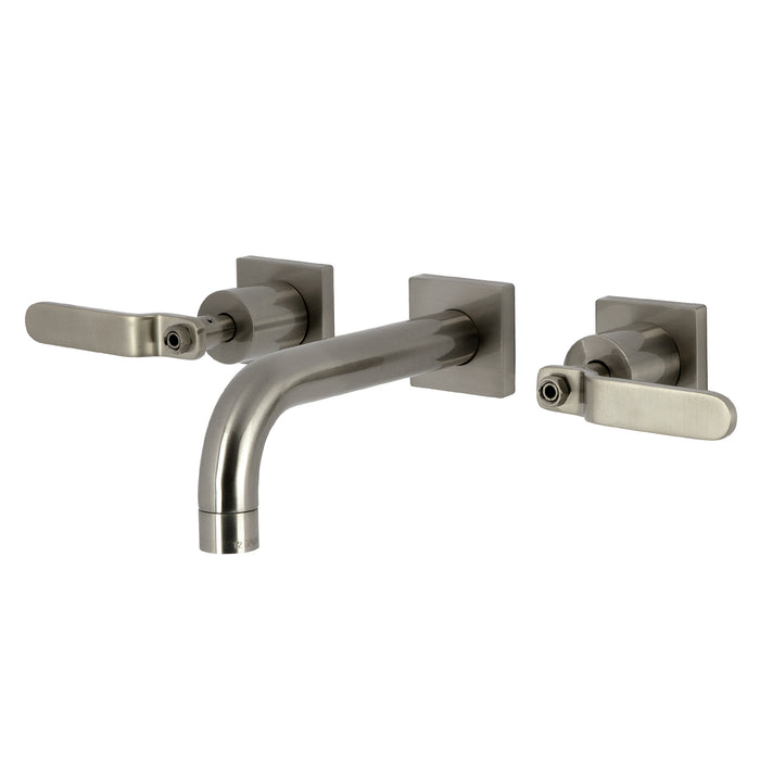 Kingston Sona KS6128KL - Whitaker Double-Handle 3-Hole Wall Mount Bathroom Faucet, Brushed Nickel