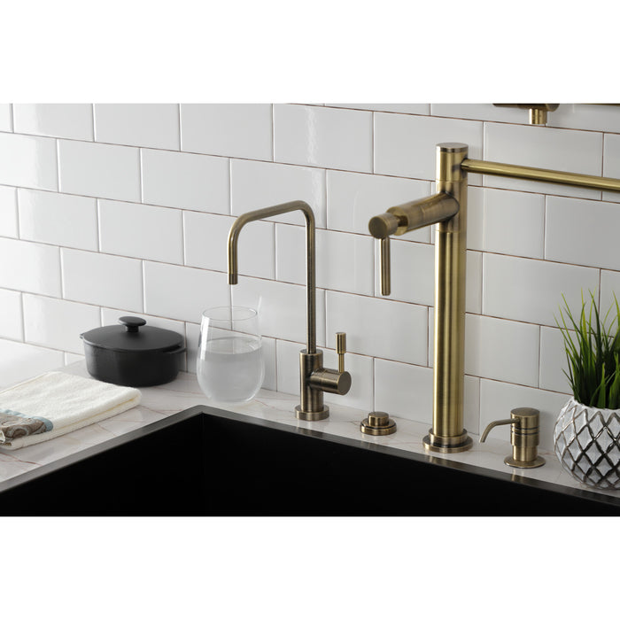 Concord KS6193DL Single-Handle 1-Hole Deck Mount Water Filtration Faucet, Antique Brass