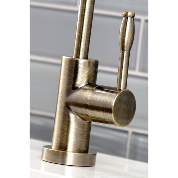 Kingston Sona KS6193NKL - Nustudio Single-Handle 1-Hole Deck Mount Water Filtration Faucet, Antique Brass