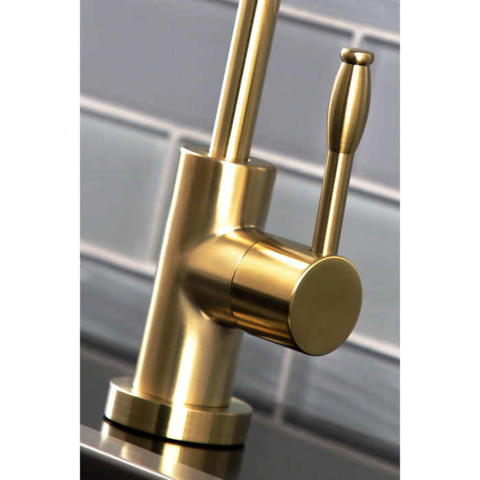 Kingston Sona KS6197NKL - Nustudio Single-Handle 1-Hole Deck Mount Water Filtration Faucet, Brushed Brass