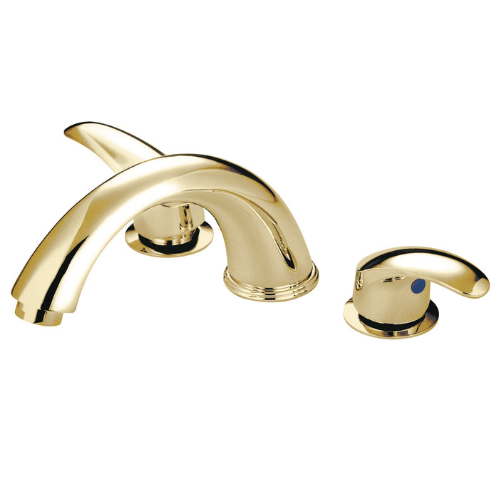 Kingston Tulare KS6362LL Two-Handle 3-Hole Deck Mount Roman Tub Faucet, Polished Brass