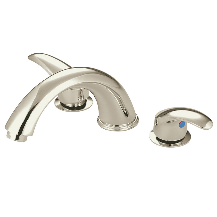 Kingston Tulare KS6368LL Two-Handle 3-Hole Deck Mount Roman Tub Faucet, Brushed Nickel