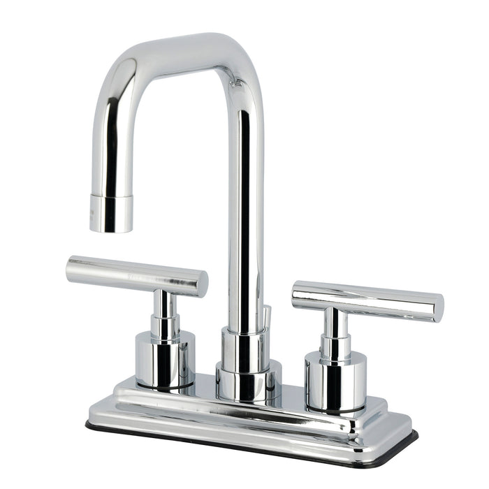 Kingston Sona KS6641CML - Manhattan Double-Handle 3-Hole Deck Mount 4-Inch Centerset Bathroom Faucet with Brass Pop-Up, Polished Chrome