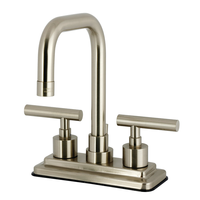 Kingston Sona KS6648CML - Manhattan Double-Handle 3-Hole Deck Mount 4-Inch Centerset Bathroom Faucet with Brass Pop-Up, Brushed Nickel